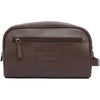 Dark Brown Barbour Mens Leather Washbag