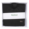 Black Barbour Mens Ramside Beanie and Scarf Gift Set