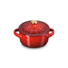 Le Creuset Stoneware Petite Round Casserole 250ml Gold Knob Christmas Relief