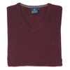 Albert and Maurice Mens Eastnor V Neck Jumper Claret