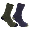 Dark Navy/Dark Green Hoggs Of Fife Mens 1904 Country Short Socks Twin Pack