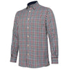 White & Bordeaux Check Beretta Mens Ellis LS Shirt