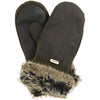 Barbour Womens Wax With Fur Trim Mittens