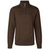 Dark Brown Seeland Mens Pine Half Zip Sweater