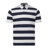 Navy White Stripe Musto Mens Original Striped Polo Shirt