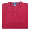 Albert and Maurice Mens Eastnor Raspberry Lambswool V Neck Jumper
