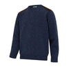 Storm Blue Marl Hoggs Of Fife Mens Melrose II Crew Pullover