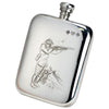 Pewter Bisley 6oz Shooter & Dog Hip Flask
