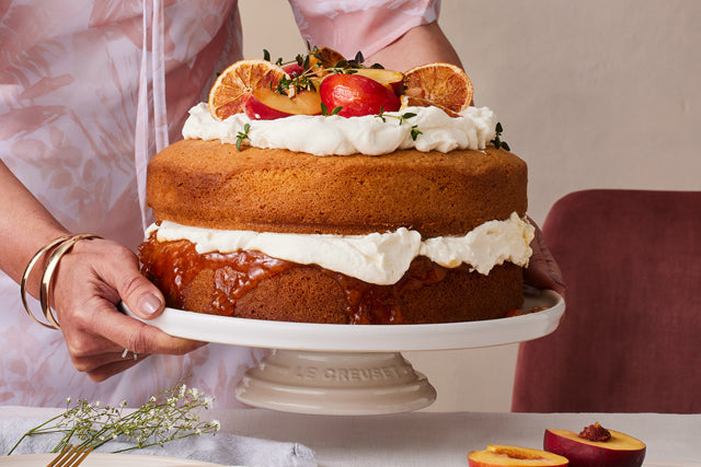 Le Creuset Peach and Apricot Victoria Sponge Cake