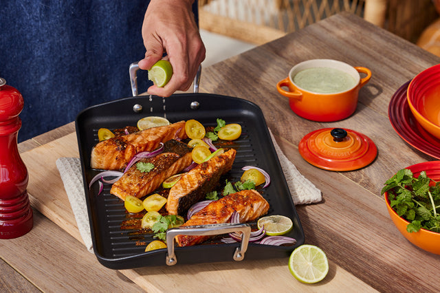 Le Creuset Chipotle Salmon with Mint Yoghurt