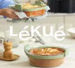 Lekue platinum silicone kitchen innovation with air fryer moulds and dishes, glass containers from Philip Morris & Son