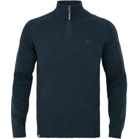 Dark Navy Harkila Mens Vincent Merino Half Zip Pullover