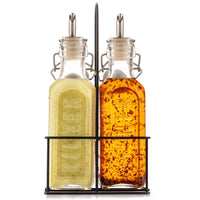 Kilner Set of 2 300ml Oil Bottles and Metal Rack SET
