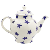 Emma Bridgewater Blue Star 4 Mug Teapot Side View