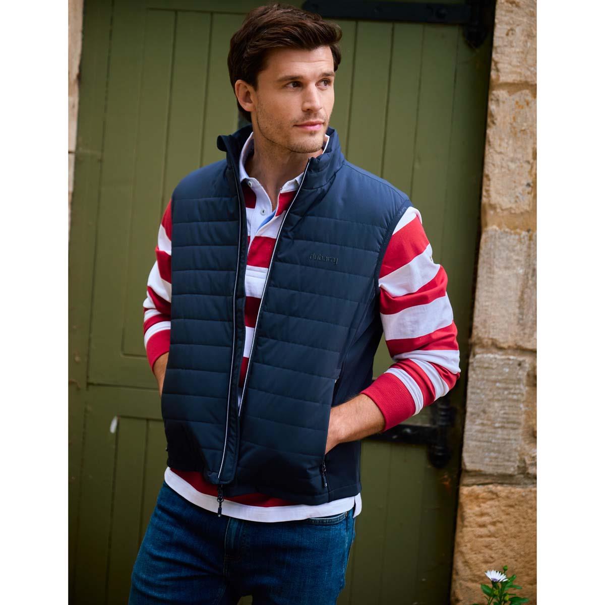 Red Multi Dubarry Mens Goresbridge Rugby Top With Gilet Lifestyle