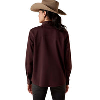 Chocolate Plum Ariat Womens Earthbound Western Snap Shirt Back