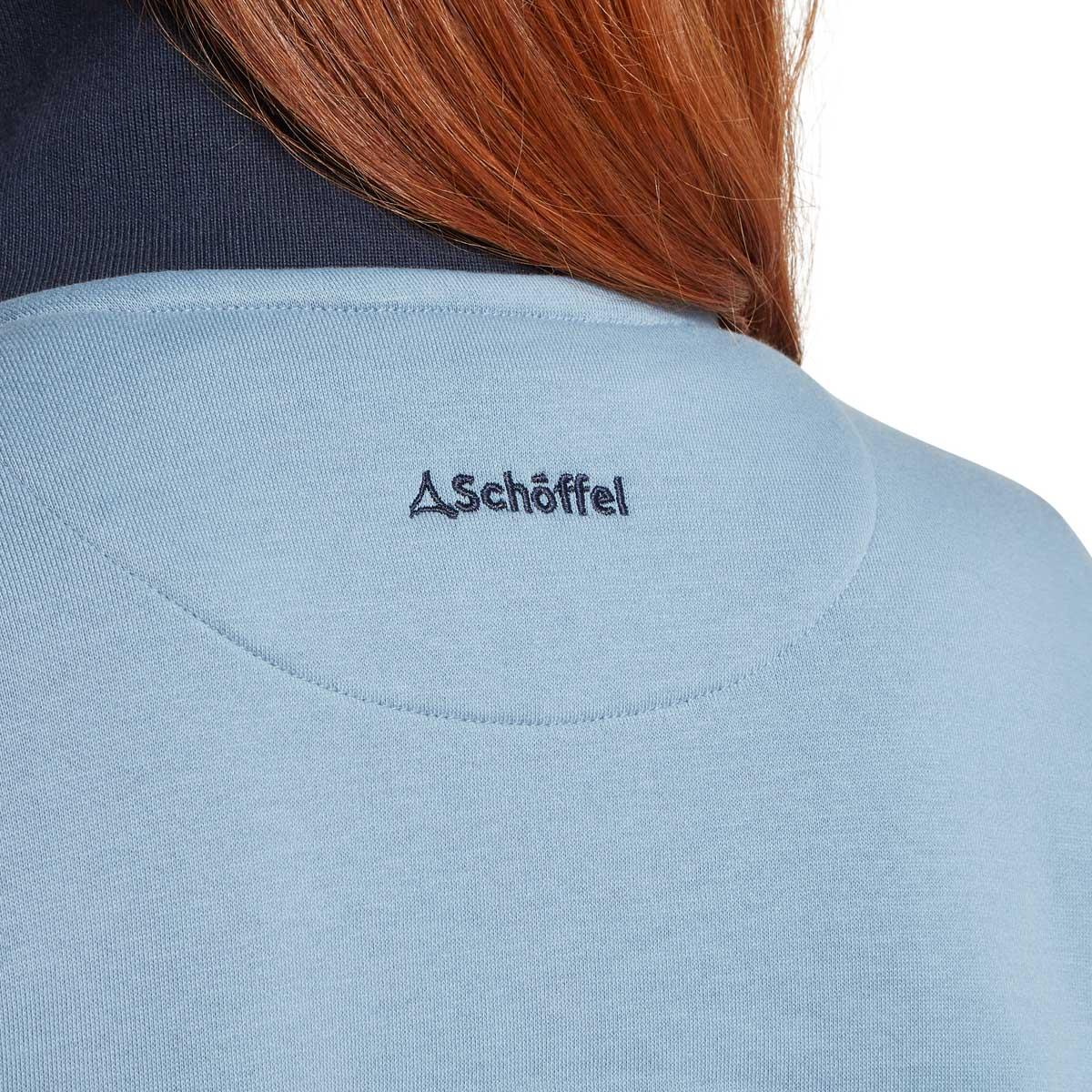 Blueberry/Lake Blue Schoffel Womens Braunton 1/4 Zip Sweatshirt Neck Detail