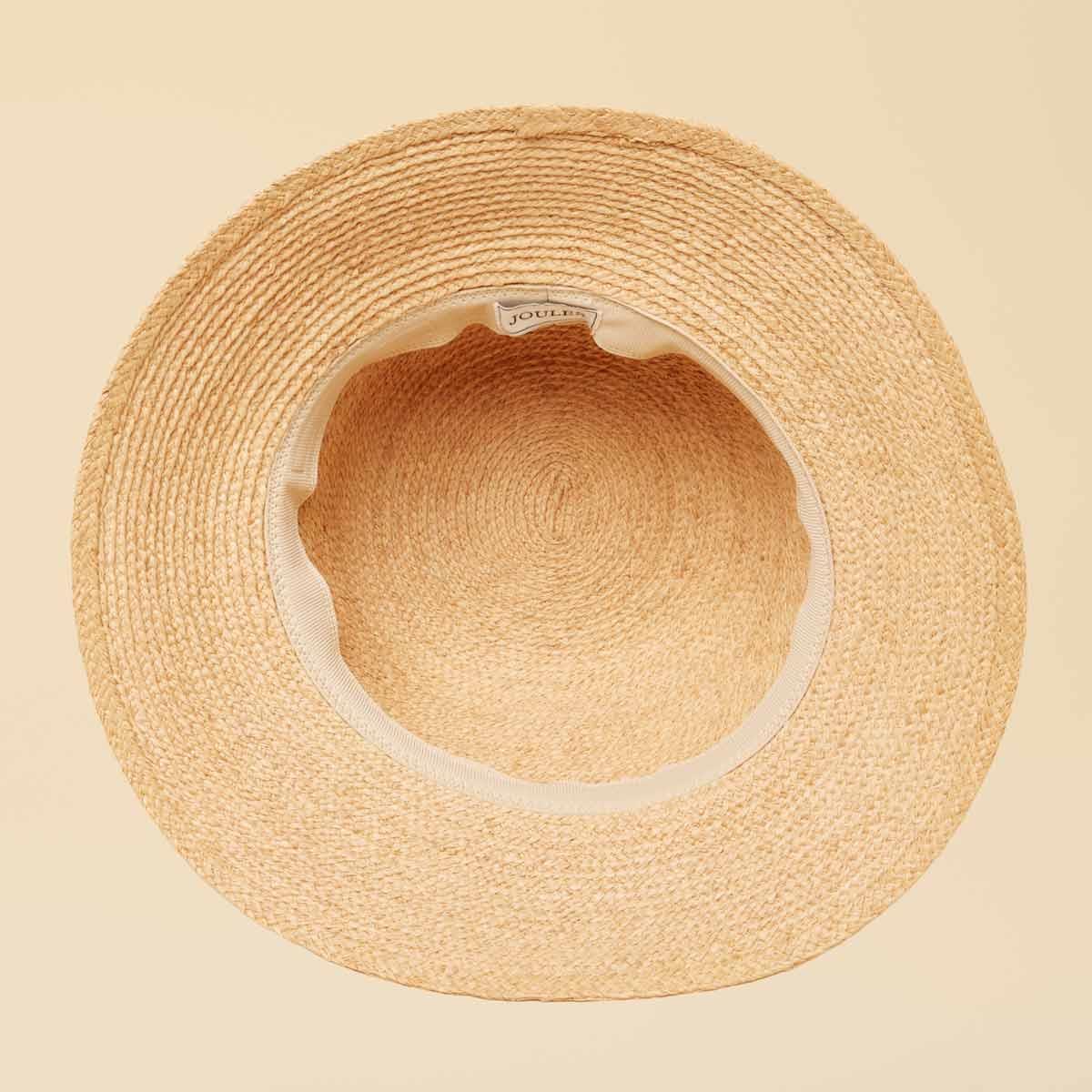 Joules Albany Straw Cloche Beach Hat Interior