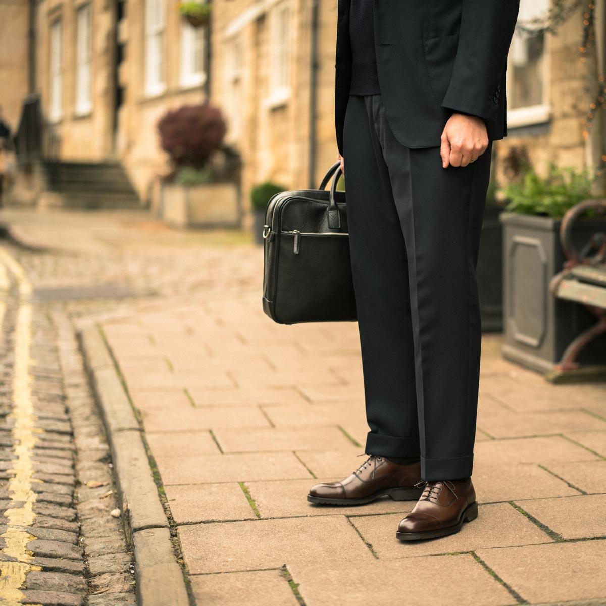 Dark Brown Calf Loake Mens Hitchcock Shoes Lifestyle