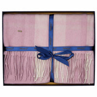 Dusky Rose Dubarry Womens Kinvara Wool Check Scarf In Gift Box