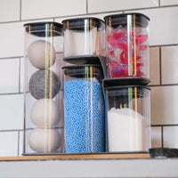 Dark Grey Joseph Joseph Podium 5-piece storage jar set with stand LS2