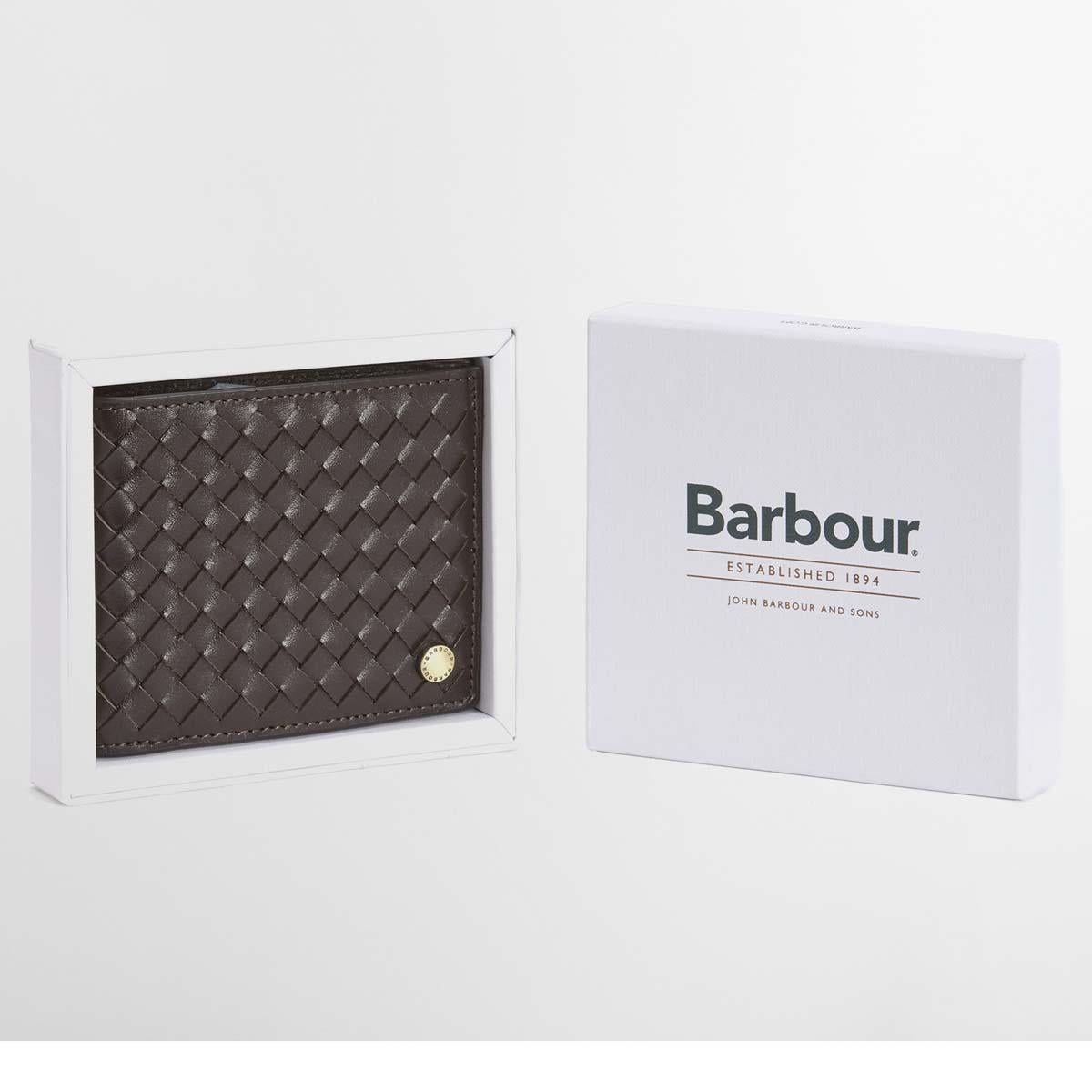 brown Farne Woven Leather Wallet box
