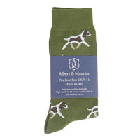 Green Packed Albert and Maurice Mens Dog Socks