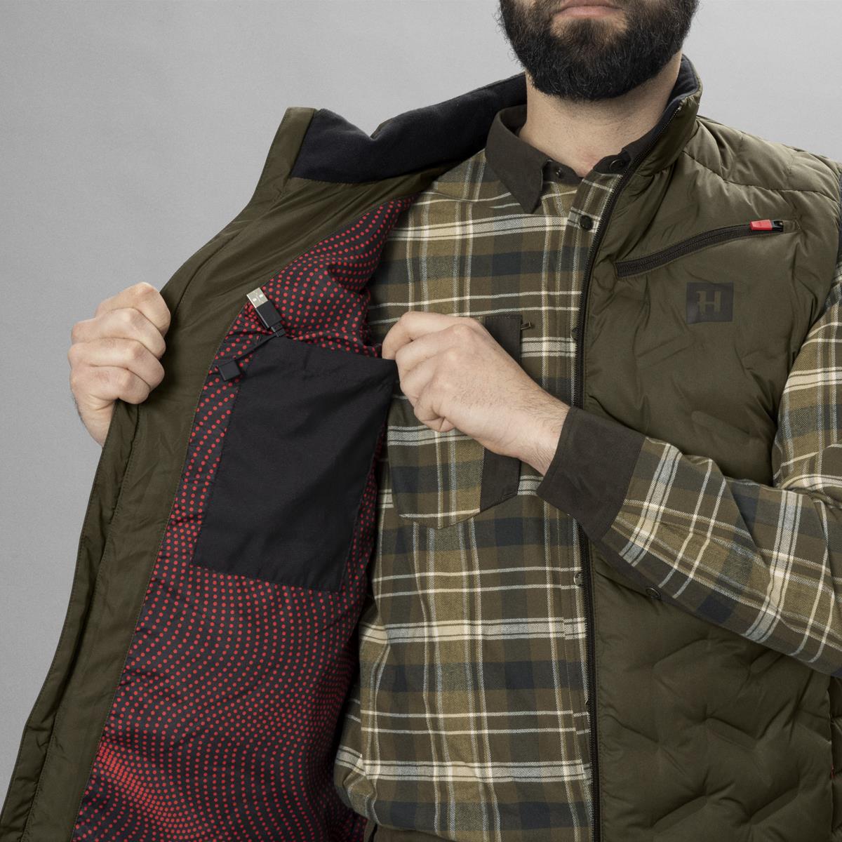 Willow Green Harkila Mens Clim8 Insulated Waistcoat Inner Detail