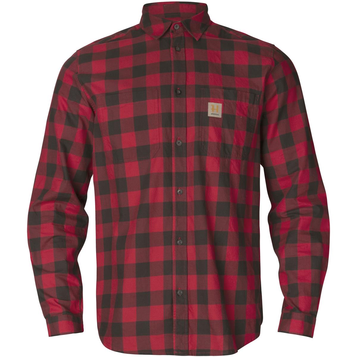 Red Check Harkila Mens Scandinavian Shirt