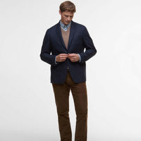 Navy Barbour Mens Godfrey Moons Shetland Blazer On Model