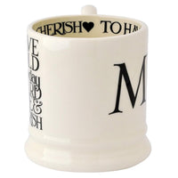 Emma Bridgewater Black Toast MRS & MRS Set Of 2 Half Pint Mugs Boxed Side