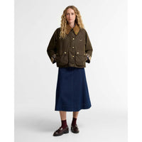 Beech/Birchwood Barbour Womens Icons Modern Spey Wax Jacket ON MODEL