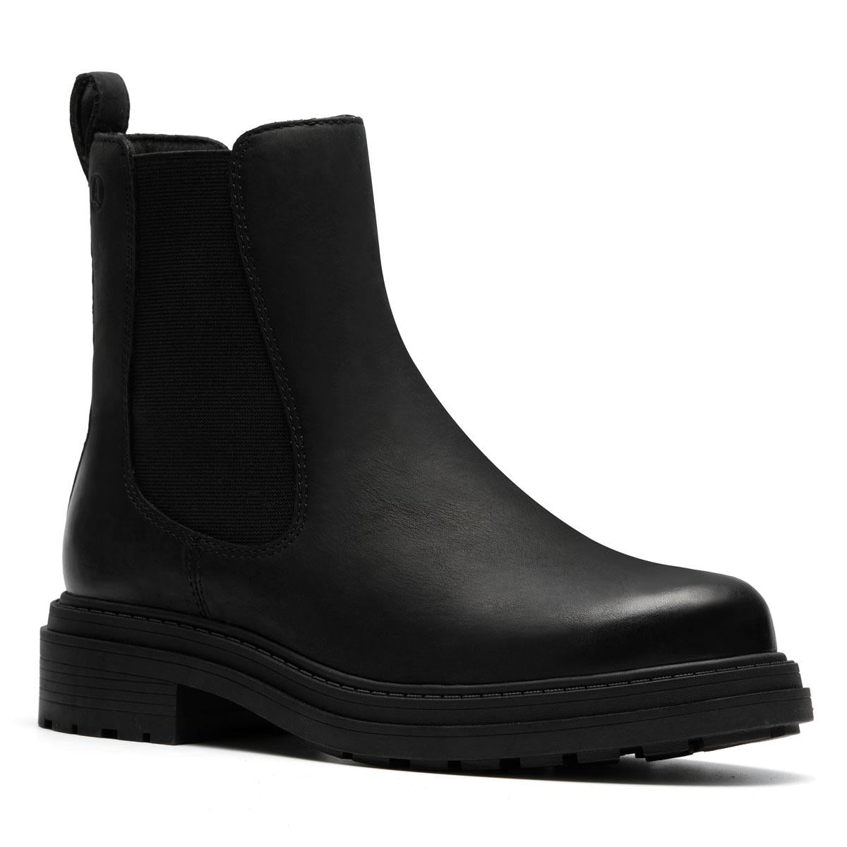 Black Leather Clarks Womens Orinoco 3 Top Boot