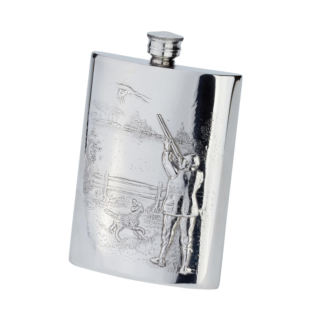 Pewter Bisley 6oz Gamekeeper Flask