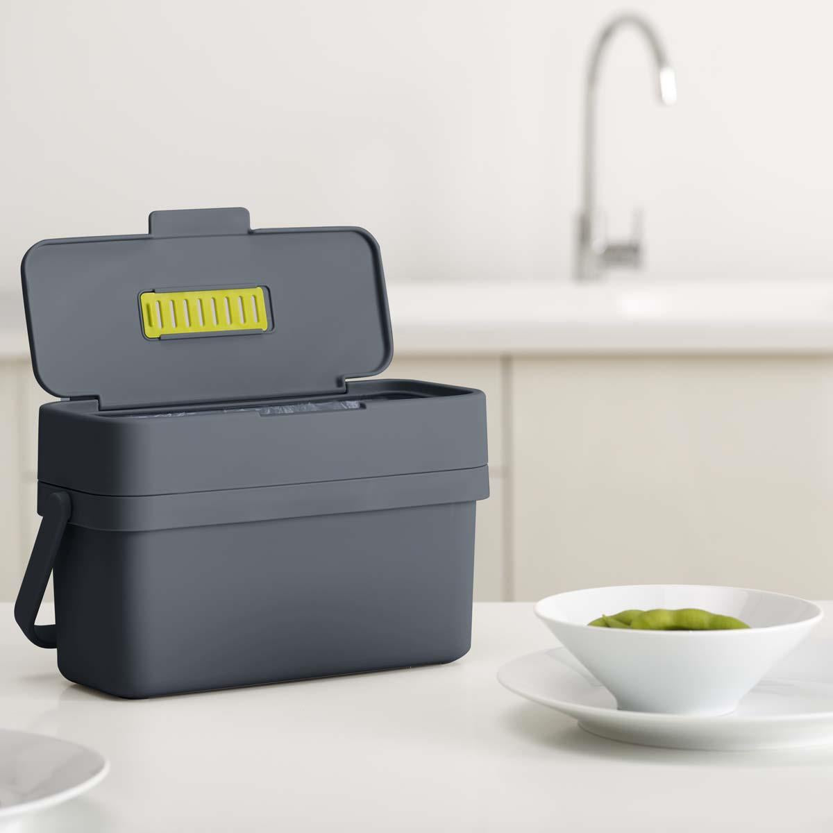 Grey Joseph Joseph Compo 4L Food Waste Caddy counter
