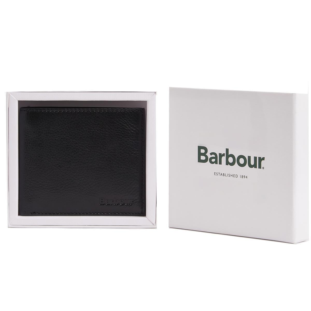 Black/Classic Barbour Mens Colwell Small Billfold Wallet