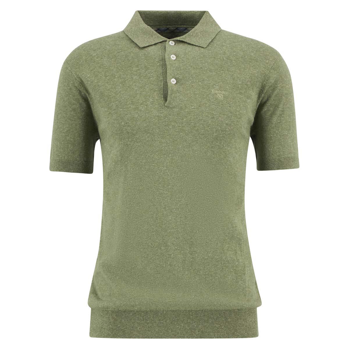 Barbour Mens Muston Linen Blend Knitted Polo Shirt