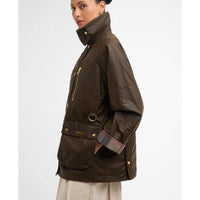 Beech/Dress Barbour Womens Argill Wax Jacket collar
