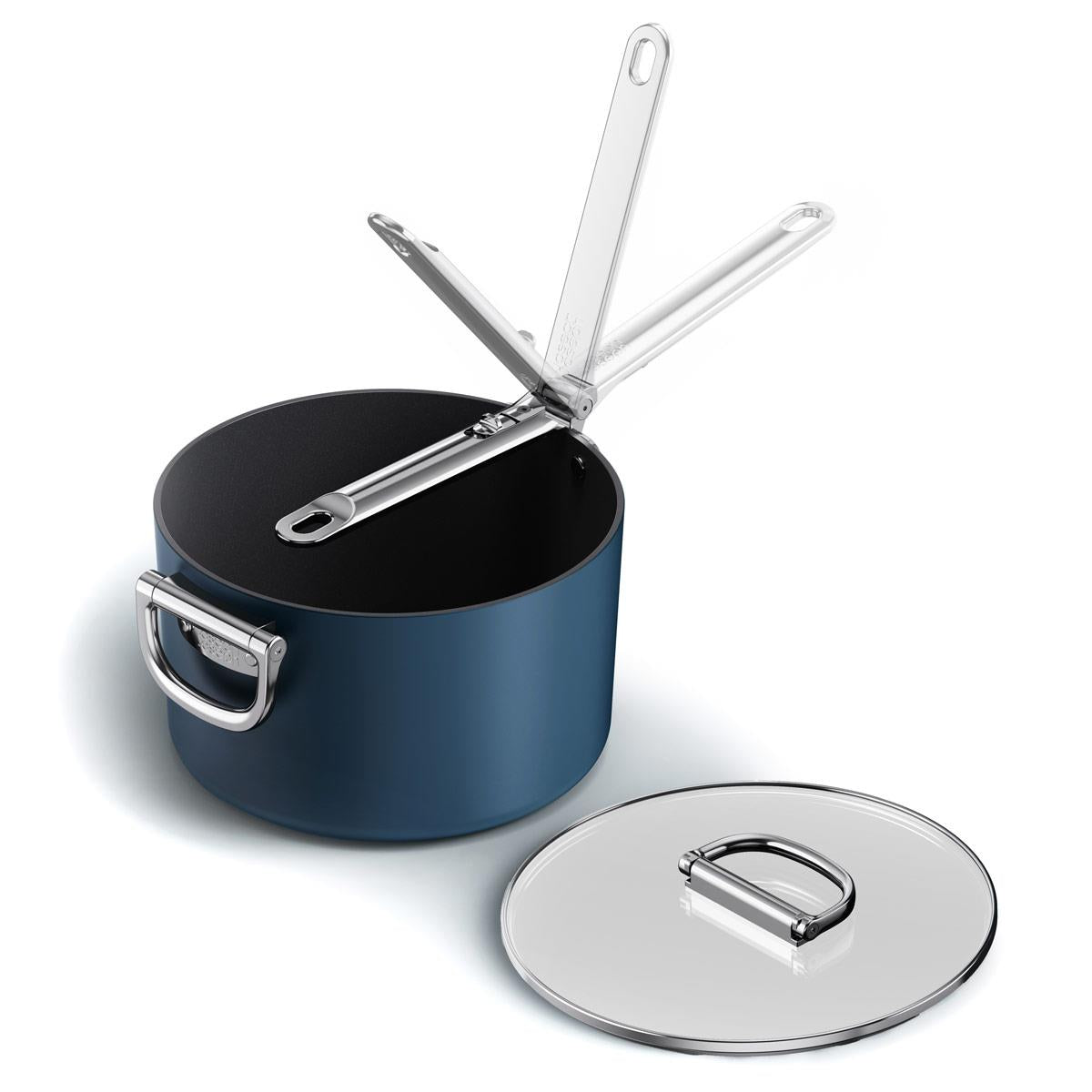 Joseph Joseph Space Folding Handle Ceramic Non-stick Saucepan With Lid