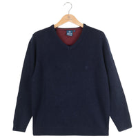 Albert and Maurice Mens Eastnor 100% Lambswool V Neck Jumper Navy
