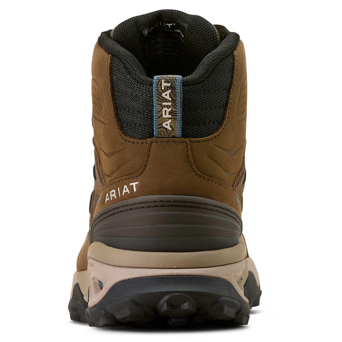 Brown Bark Ariat Womens Traverse Mid Waterproof Hiking Boots Heel