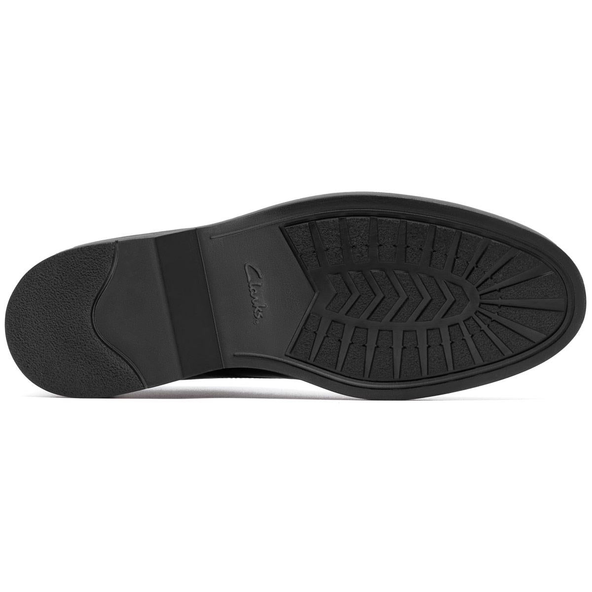 Black Leather Clarks Mens Aldwin Mid GTX Chukka Boot Outsole