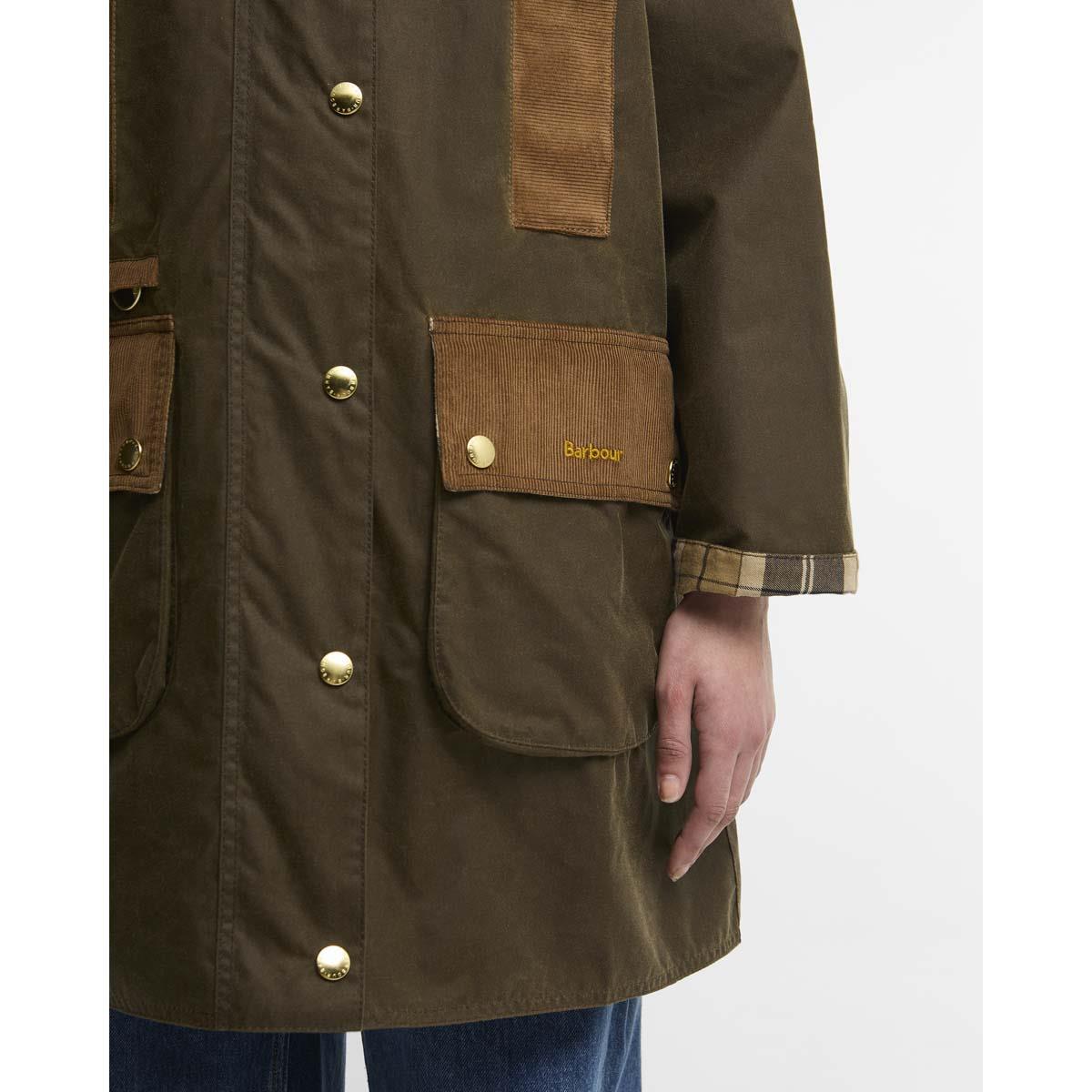 Beech/Birchwood Barbour Womens Icons Modern Beaufort Wax Jacket POCKET