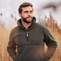 Schoffel Mens Berkeley Retro Fleece 1/4 Zip Forest Lifestyle