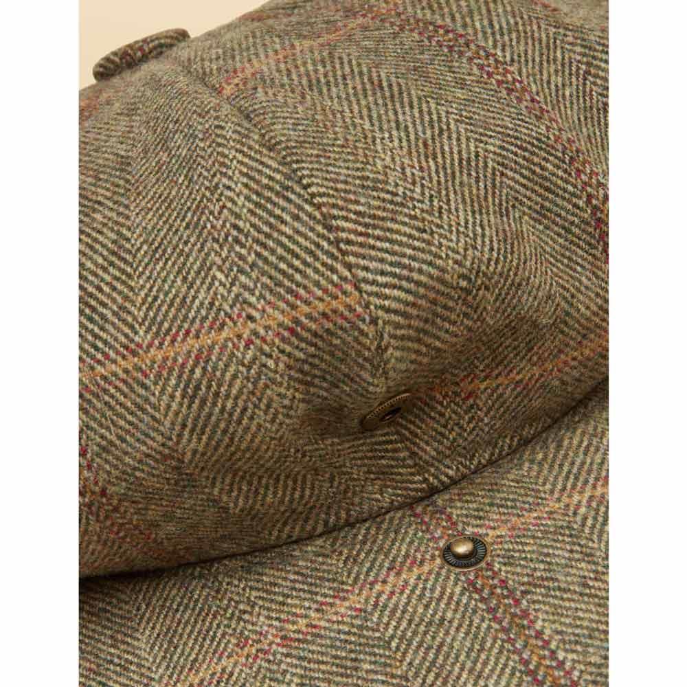 Khaki Tweed Joules Womens Harrogate Baker Boy Hat Popper