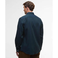 Navy Barbour Mens Tamish Regular Herringbone Shirt Back