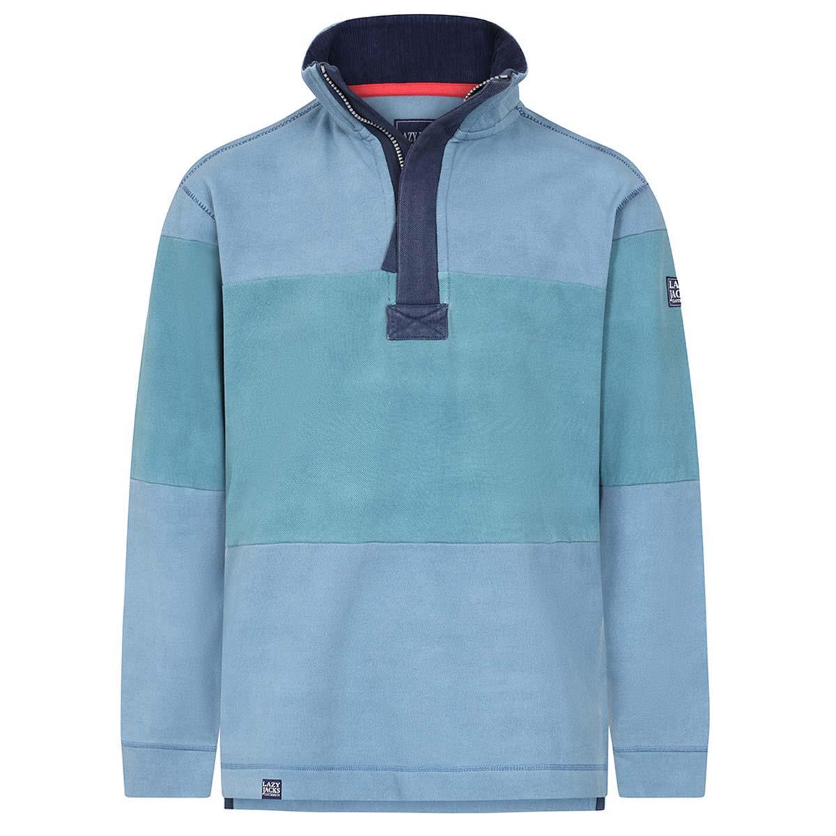 Lazy Jacks Mens LJ700S Striped Pique 1/4 Zip Sweatshirt