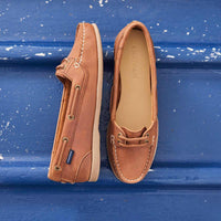 Dark Tan Chatham Womens Payar Deck Shoe Lifestyle Flat Shot