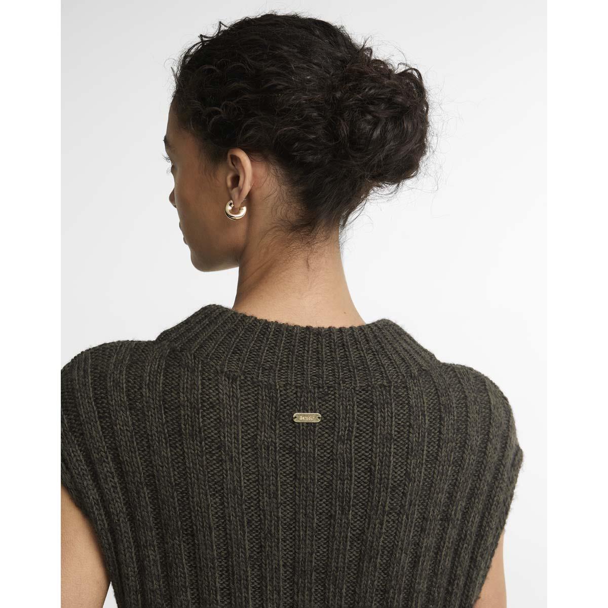 OLIVE Barbour Womens Anastasia Knitted Vest BACK