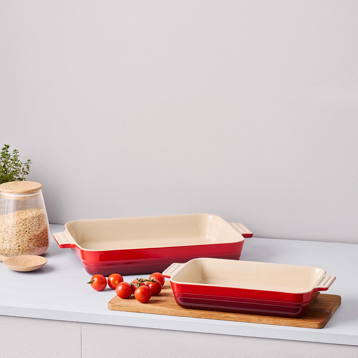 Le Creuset Stoneware Set of 2 Rectangular Dishes 25cm/32cm